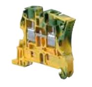 Terminal, screw terminal, green yellow, 8mm, 2 positions, DIN rail mounted ENTRELEC