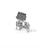 Terminal, spring push in, grey - dark grey, 6mm, 2 positions, DIN rail mounted ENTRELEC