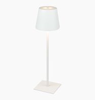 Rechargable table lamp, 3.5W, 400lm, IP54, warm white 3000K, 4000mAh, white USB type C