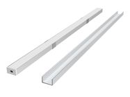 LED profile set, 2m, surface, anodized, with opal cover, holders and encaps