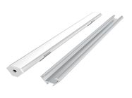 LED profile set, 2m, corner, anodized, with opal cover, holders and encaps