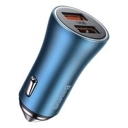 Baseus Golden Contactor Pro car charger, 2x USB, 40W (blue), Baseus