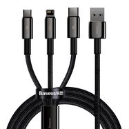 USB cable 3in1 Baseus Tungsten Gold, USB to micro USB / USB-C / Lightning, 3.5A, 1.5m (black), Baseus
