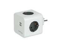 Adapter CUBE 4 socket 2xUSB Schuko AURA line