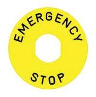 LEGEND PLT YELLOW EMERG.STOP 60MM