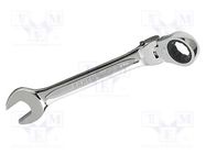 Wrench; combination spanner,with ratchet,with joint; 10mm 