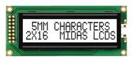 DISPLAY, ALPHANUMERIC, 16X2, WHITE