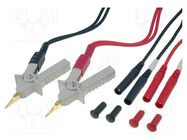 Test leads; banana plug 4mm x4,Kelvin vice x2; red and black 