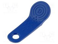 Pellet memory holder in a keychain; blue 