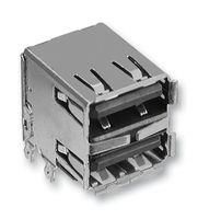 USB STACKED, 2.0 TYPE A, 2PORT, R/A