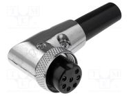 Connector: microphone; plug; female; PIN: 7; for cable; angled 90° CLIFF