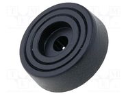 Quick mounting foot; black; polyetylene; A: 8mm; B: 20.8mm; D: 6.4mm FIX&FASTEN