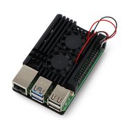 JustPi case for Raspberry Pi 5 with two fans - aluminum - black