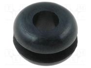 Grommet; Ømount.hole: 4.8mm; Øhole: 3.2mm; rubber; black FIX&FASTEN