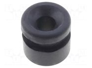 Grommet; Ømount.hole: 14.7mm; Øhole: 7mm; rubber; black FIX&FASTEN