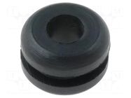 Grommet; Ømount.hole: 6.4mm; Øhole: 4mm; rubber; black FIX&FASTEN