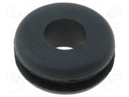 Grommet; Ømount.hole: 8mm; Øhole: 4.5mm; rubber; black FIX&FASTEN