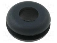 Grommet; Ømount.hole: 9mm; Øhole: 5.8mm; rubber; black FIX&FASTEN