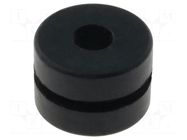 Grommet; Ømount.hole: 8.1mm; Øhole: 3.6mm; rubber; black FIX&FASTEN