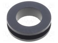 Grommet; Ømount.hole: 17.5mm; Øhole: 14mm; rubber; black FIX&FASTEN