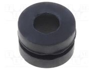 Grommet; Ømount.hole: 6mm; Øhole: 3.5mm; rubber; black FIX&FASTEN