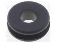 Grommet; Ømount.hole: 5mm; Øhole: 3.1mm; rubber; black FIX&FASTEN