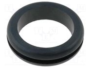 Grommet; Ømount.hole: 19mm; Øhole: 16mm; rubber; black FIX&FASTEN