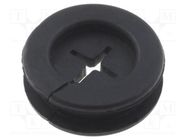 Grommet; with bulkhead; Ømount.hole: 12.1mm; Øhole: 6mm; rubber FIX&FASTEN