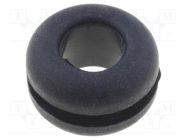 Grommet; Ømount.hole: 9mm; Øhole: 6mm; rubber; black FIX&FASTEN