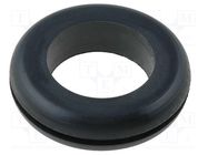 Grommet; Ømount.hole: 25.2mm; Øhole: 18.5mm; rubber; black FIX&FASTEN