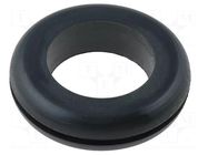 Grommet; Ømount.hole: 25.2mm; Øhole: 18.5mm; rubber; black FIX&FASTEN