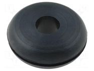 Grommet; Ømount.hole: 14mm; Øhole: 6mm; rubber; black FIX&FASTEN