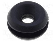 Grommet; Ømount.hole: 5.8mm; Øhole: 2.33mm; rubber; black FIX&FASTEN