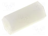 Screwed spacer sleeve; hexagonal; polyamide; M2; L: 10mm 