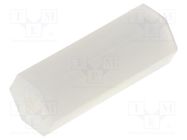 Screwed spacer sleeve; hexagonal; polyamide; M2; L: 12mm 