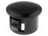 Stopper; polyamide; Wall thick: 1.6mm; Øhole: 6.4mm; H: 5.6mm; black FIX&FASTEN