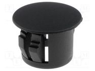 Stopper; polyamide; Wall thick: 3.3mm; H: 10.1mm; black; Dim: Ø14mm FIX&FASTEN