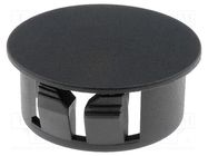 Stopper; polyamide; Wall thick: 3.3mm; H: 13.1mm; black; Dim: Ø32mm FIX&FASTEN