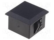 Stopper; polyamide; H: 11mm; black; Dim: 15x15mm; UL94V-2 FIX&FASTEN