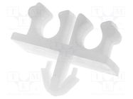 Holder; polyamide; natural; Cable P-clips; Number of slots: 2 FIX&FASTEN