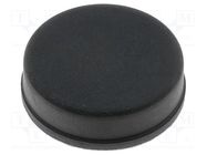 Self-adhesive foot; black; rubber; A: 20mm; B: 19mm; C: 6mm FIX&FASTEN