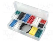 Set of heat shrink sleeves; 2: 1; polyolefine; 171pcs. 