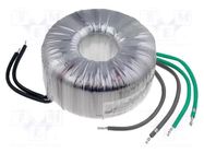 Transformer: toroidal; 600VA; 230VAC; 17V; 17V; 17.64A; 17.64A; IP00 BREVE TUFVASSONS