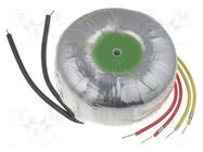 Transformer: toroidal; 80VA; 230VAC; 12V; 6.66A; Leads: cables; IP00 BREVE TUFVASSONS