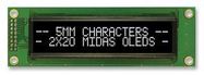 OLED, 20X2, WHITE, W/T, 4 FONT SETS