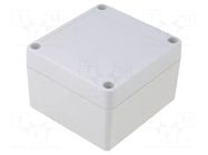 Enclosure: multipurpose; X: 80mm; Y: 85mm; Z: 55mm; ABS; grey; IP65 COMBIPLAST