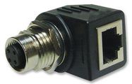 ADAPTOR, M12 SOCKET TO RJ45, R/A