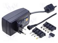 Power supply: switching; mains,universal,plug; 3VDC,; 1.5A Goobay