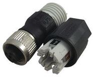 RECEPTACLE, M12, PLUSCON, A CODE, 4 WAY