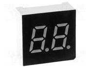 Display: LED; 7-segment; 7.62mm; 0.3"; No.char: 2; red; 40mcd OPTO Plus LED